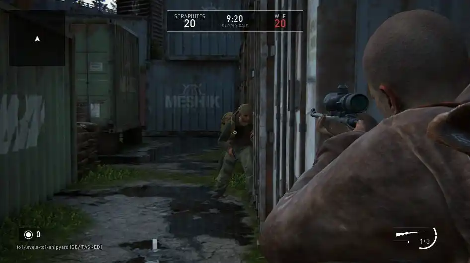 Left Peek after the change, showing the pose mirrored and allowing the player to shoot at the expense of exposing their body