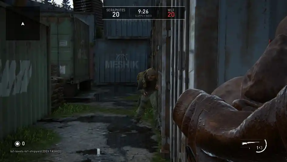 Left Peek before the change, showing the shot being denied and the body obscured by cover