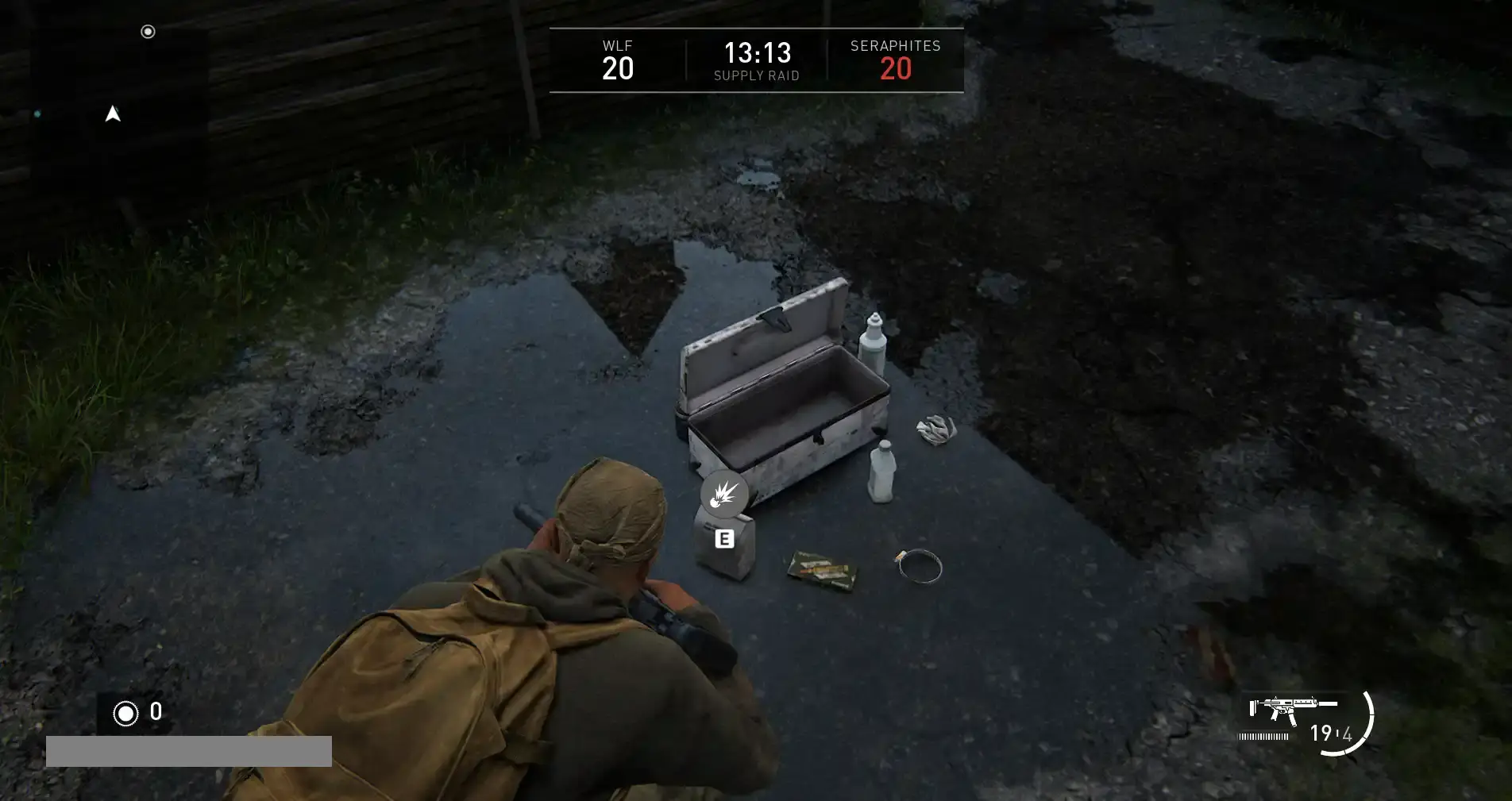 Supply box with items spread around after opening it